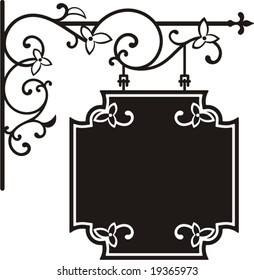 Exquisite hanging sign with ornamental details, vector series.