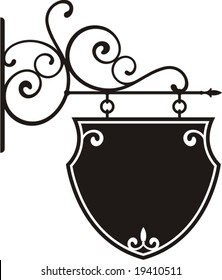 Exquisite hanging sign with ornamental details, vector series.