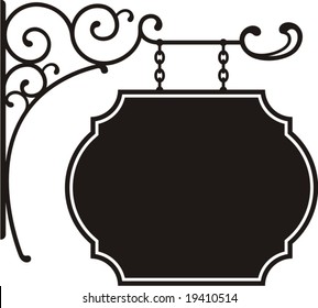 Exquisite hanging sign with ornamental details, vector series.