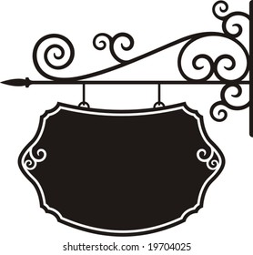 Exquisite hanging sign with ornamental details, vector series.