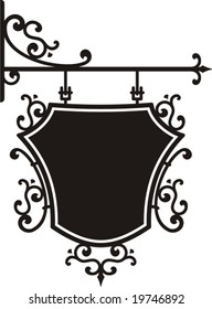 Exquisite hanging sign with ornamental details, vector series.