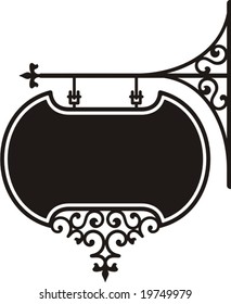 Exquisite hanging sign with ornamental details, vector series.