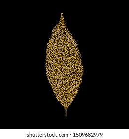Exquisite laurel leaf in a gold frame