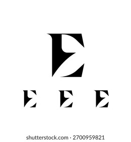 Exquisite letter E, decorative posh font, vector illustration 10EPS