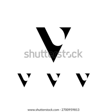 Exquisite letter V, decorative posh font, vector illustration 10EPS