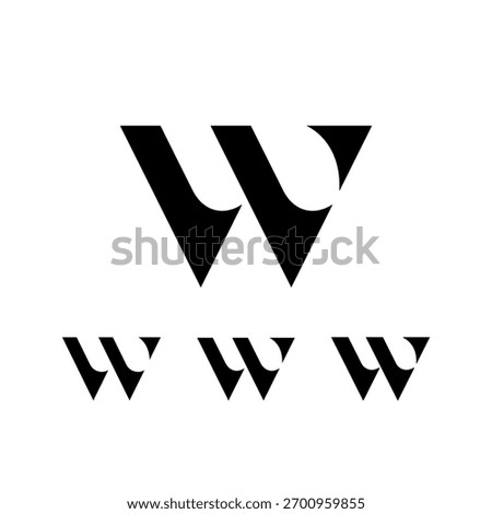 Exquisite letter W, decorative posh font, vector illustration 10EPS