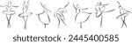 Exquisite line drawings of beautiful ballet dancers, minimalist style. Vector beautiful women silhouettes. Female beauty, elegance and art symbols. Great for logo, banner, sign, poster and flyer.