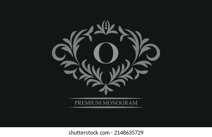 Exquisite logo design with letter O. Sign template for restaurant, royalty, boutique, cafe, hotel, heraldic, jewelry, fashion.