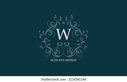 Exquisite Logos mit Initialen W. Exklusive Monogramm für Restaurants, Clubs, Boutiquen, Cafés, Hotelkarten. Business-Stil und Marke des Unternehmens.
