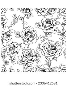 Exquisito patrón monocromo floral sin soldadura de eslabón blanco y negro Ilustración para diseños versátiles