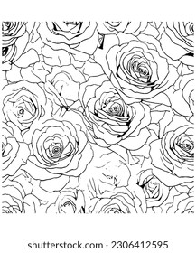 Exquisito patrón monocromo floral sin soldadura de eslabón blanco y negro Ilustración para diseños versátiles