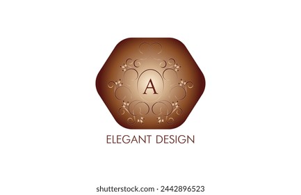 Exquisite monogram design with the initial a. Emblem logo restaurant, boutique, jewelry, business.