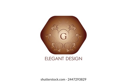 Exquisite monogram design with the initial G. Emblem logo restaurant, boutique, jewelry, business.