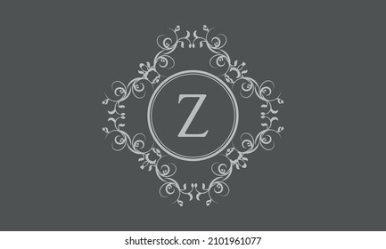 Exquisite monogram design with the letter Z. Exclusive logo on a dark background for the symbol of business, restaurant, boutique, hotel, jewelry, invitations, menus, labels, fashion.