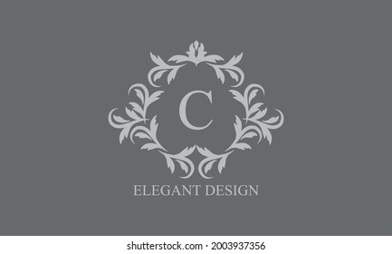 Exquisite monogram. Elegant emblem. Logo design with the letter C. Graceful business sign template, identity for restaurant, royalty, boutique, cafe, hotel, heraldic, jewelry, fashion.