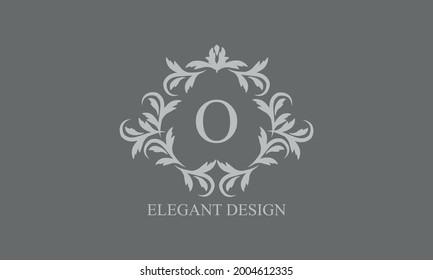 Exquisite monogram. Elegant emblem. Logo design with the letter O. Graceful business sign template, identity for restaurant, royalty, boutique, cafe, hotel, heraldic, jewelry, fashion.