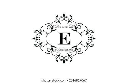 Exquisite Monogram Invitation Cards Letter E Stock Vector (Royalty Free ...