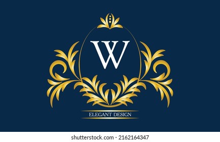 Monograma exquisito con la letra W en el centro. Plantilla de logotipo de lujo. Signo de negocio, monograma de identidad para restaurante, boutique, herálica, joyería