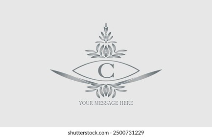 Exquisite monogram style, initial C. Elegance, applicable for invitations, letterpress, jewelry, boutique and creative templates