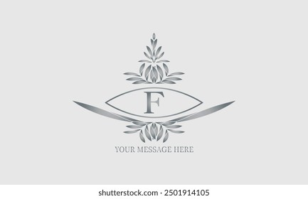 Exquisite monogram style, initial F. Elegance, applicable for invitations, letterpress, jewelry, boutique and creative templates