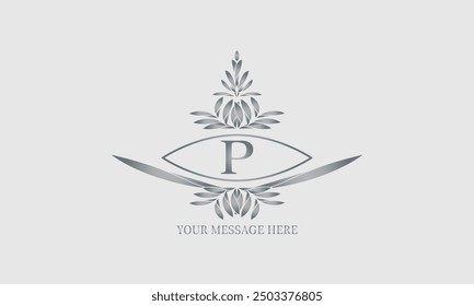 Exquisite monogram style, initial P. Elegance, applicable for invitations, letterpress, jewelry, boutique and creative templates