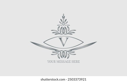 Exquisite monogram style, initial V. Elegance, applicable for invitations, letterpress, jewelry, boutique and creative templates