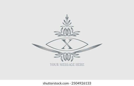 Exquisite monogram style, initial X. Elegance, applicable for invitations, letterpress, jewelry, boutique and creative templates