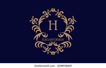 Exquisite monogram template with the initial letter H. Logo for cafe, bar, restaurant, invitation. Elegant company brand sign design.