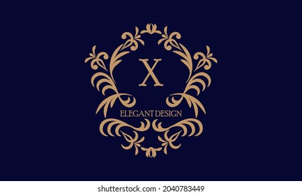 Exquisite monogram template with the initial letter X. Logo for cafe, bar, restaurant, invitation. Elegant company brand sign design.