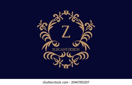 Exquisite monogram template with the initial letter Z. Logo for cafe, bar, restaurant, invitation. Elegant company brand sign design.