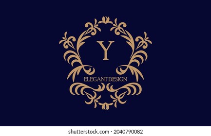 Exquisite monogram template with the initial letter Y. Logo for cafe, bar, restaurant, invitation. Elegant company brand sign design.