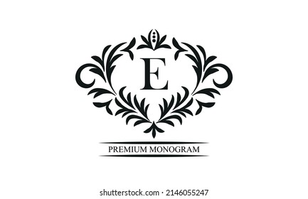 Exquisite Monogram Template Initials E Elegant Stock Vector (Royalty ...