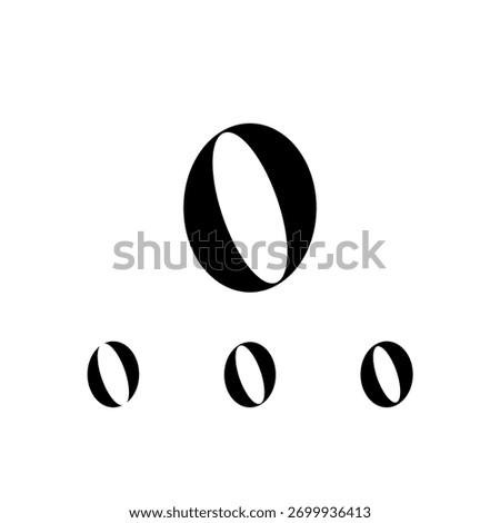 Exquisite Number 0, decorative posh numeral, vector illustration 10EPS