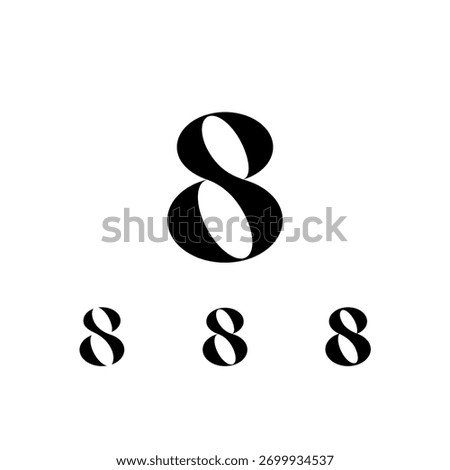 Exquisite Number 8, decorative posh numeral, vector illustration 10EPS