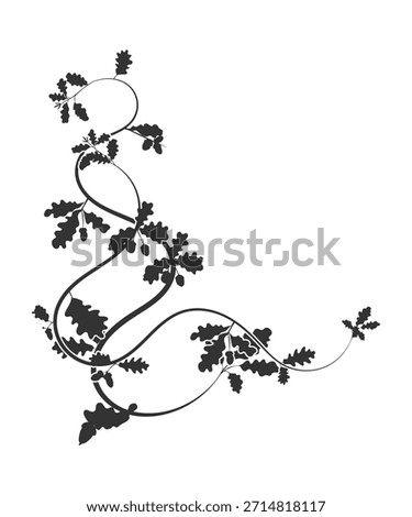 Exquisite oak weaving ornament on a pattern element. vector image stock