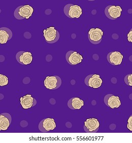 Exquisite pattern for design with rose flowers. Vintage, retro. Beautiful pattern for decoration and design. Trendy print. Seamless watercolor pattern with beige roses.