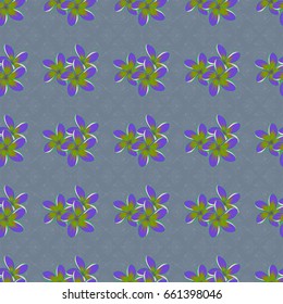 Exquisite pattern with flowers, watercolor effect. Watercolor seamless pattern with flowers in green and violet colors. Trendy print in vintge style. Beautiful vector pattern for decoration and design