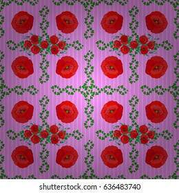 Exquisite pattern of poppy flowers. Vintage style trendy print. Watercolor seamless pattern with poppy flowers on a pink background. Beautiful vector pattern for decoration and design.