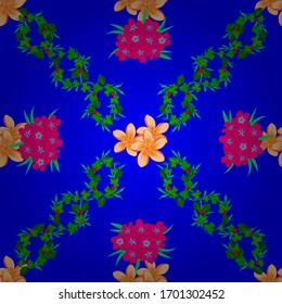 Exquisite pattern, watercolor sketch with flowers, vintage style. Watercolor seamless pattern with flowers. Trendy print in magenta, green and blue colors. Beautiful pattern for decoration and design.