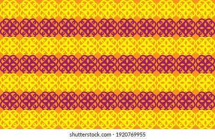 Exquisite patterned luxurious ornament. Small orange and purple luxury ornament on a yellow background. oranament fancy backgrounds. Elegant template for fashionable prints.