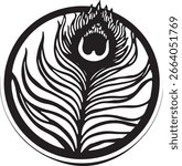 Exquisite Peacock Feather Silhouette Vector Set
