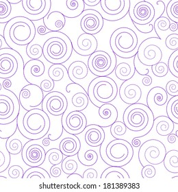 Exquisite purple seamless background with spirals of points