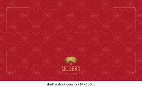 Exquisito fondo texturizado rojo con patrón chino