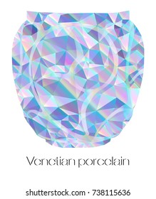 Exquisite and refined logo of the crystal vase. Made in triangulation style. Can serve as a logotype of dishes, antiques, designer goods stores.
