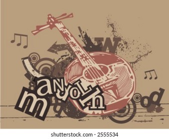Exquisite Series of Musical Typography Backgrounds in Grunge Style. Check my portfolio for much more of this series as well as thousands of similar and other great vector items.