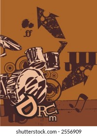 Exquisite Series of Musical Typography Backgrounds in Grunge Style. Check my portfolio for much more of this series as well as thousands of similar and other great vector items.
