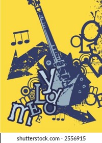 Exquisite Series of Musical Typography Backgrounds in Grunge Style. Check my portfolio for much more of this series as well as thousands of similar and other great vector items.