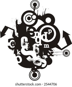 Exquisite Serie von Typografie-Grunge-Hintergründen. Sehen Sie sich mein Portfolio für viel mehr dieser Serie sowie Tausende von ähnlichen und anderen großartigen Vektorgrafiken an.