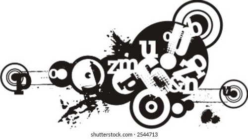Exquisite Serie von Typografie-Grunge-Hintergründen. Sehen Sie sich mein Portfolio für viel mehr dieser Serie sowie Tausende von ähnlichen und anderen großartigen Vektorgrafiken an.