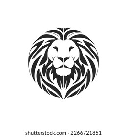 An exquisite simple black lion logo. Isolated on a white background.